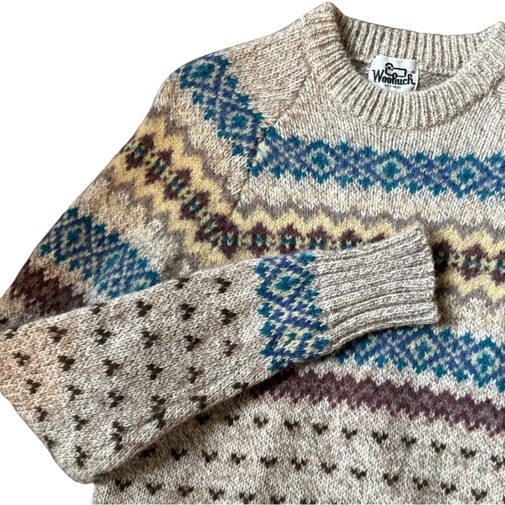 Vintage 1960’s Woolrich Fair Isle Sweater Wool - Picture 6 of 11